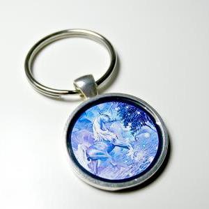 Unicorn Glass Keychain