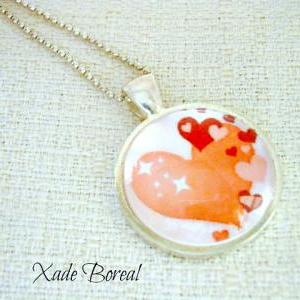 Sweet Heart, Glass Pendant Necklace