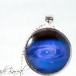 Purple Whirlpool-glass Pendant Necklace,galaxy..