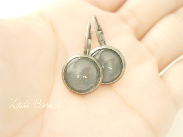Grey Dangle Earrings -antiqued Silver Gunmetal Dangle Earrings
