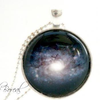 Blue Nebulose glass pendant